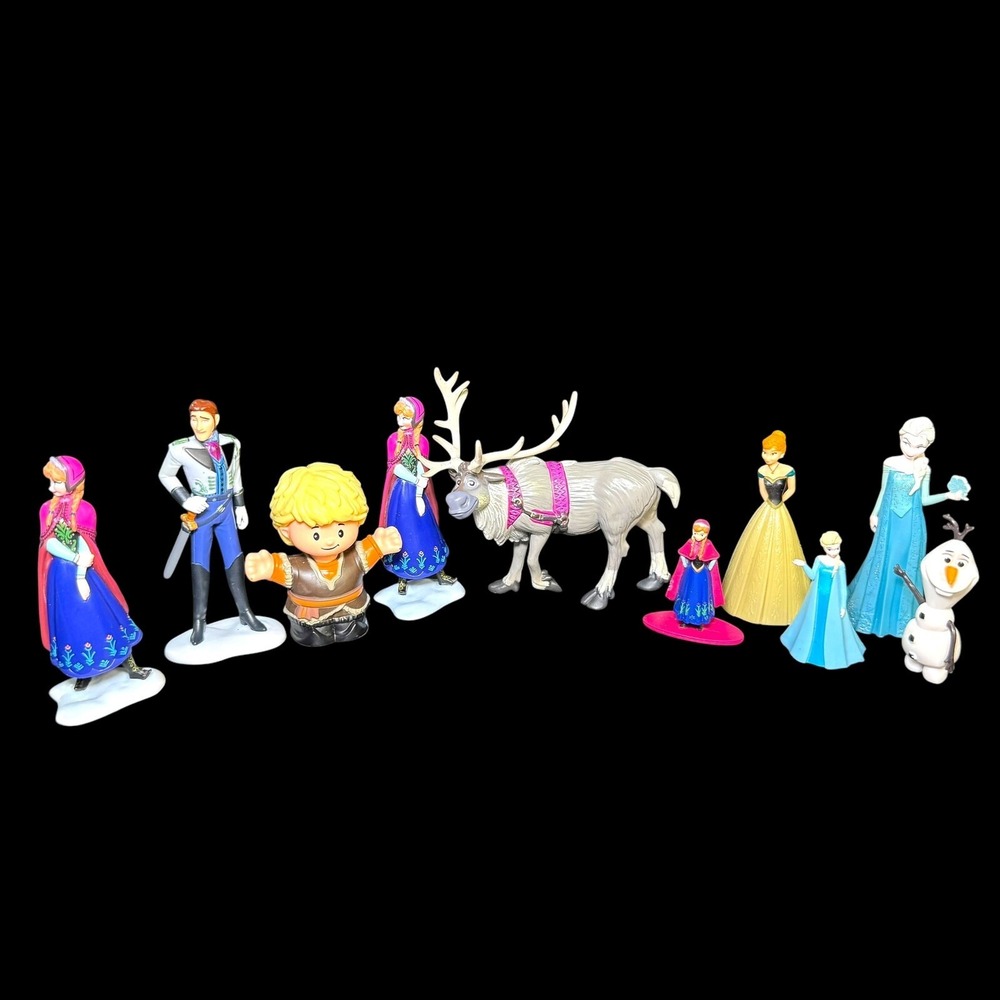 Disney Frozen Figures Elsa Anna Olaf Hans Sven Kristoff Cake Toppers Lot Of‎ 10